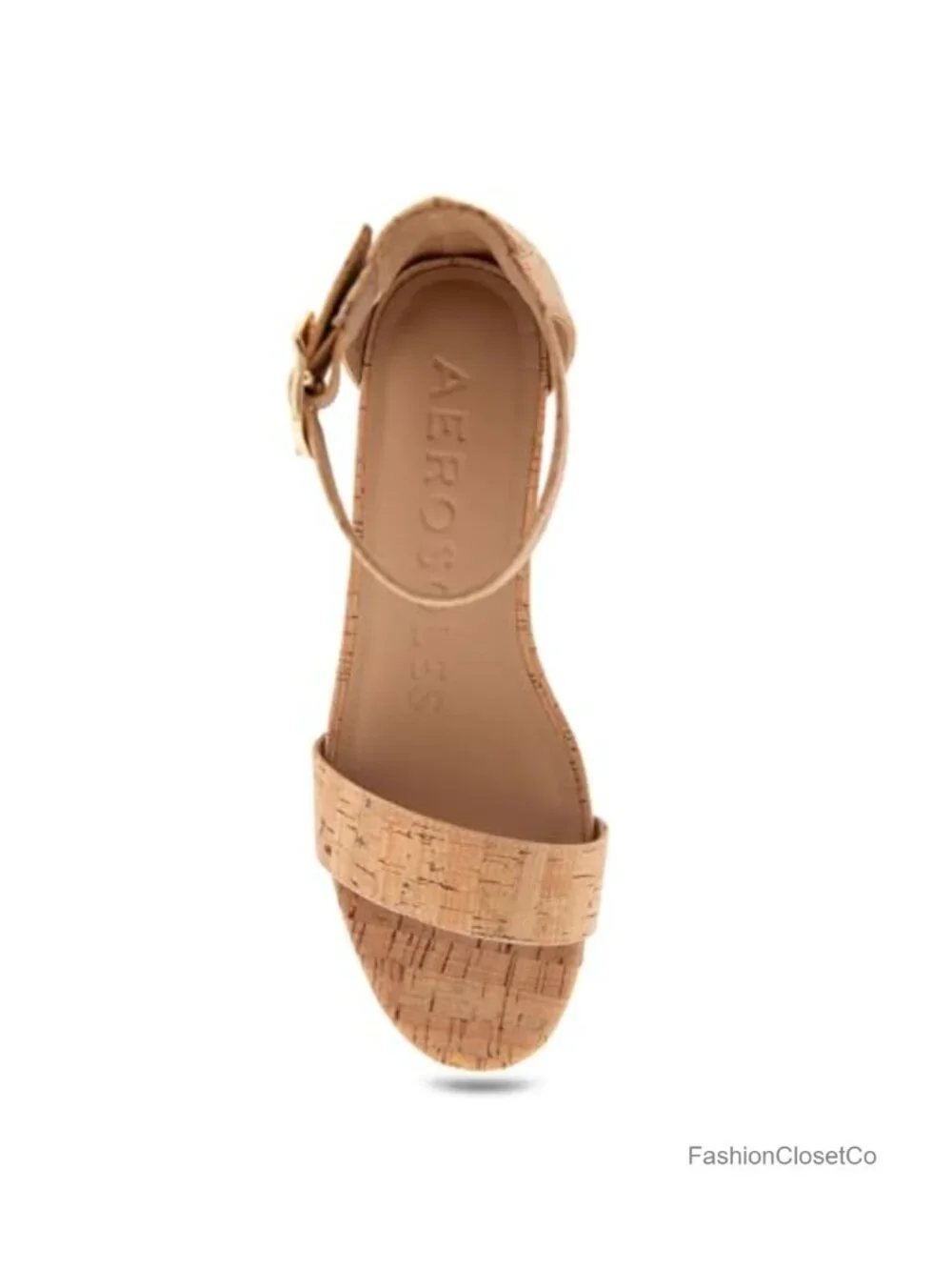 Ankle Strap Wedge Sandal Buckle Padded Insole Round Toe